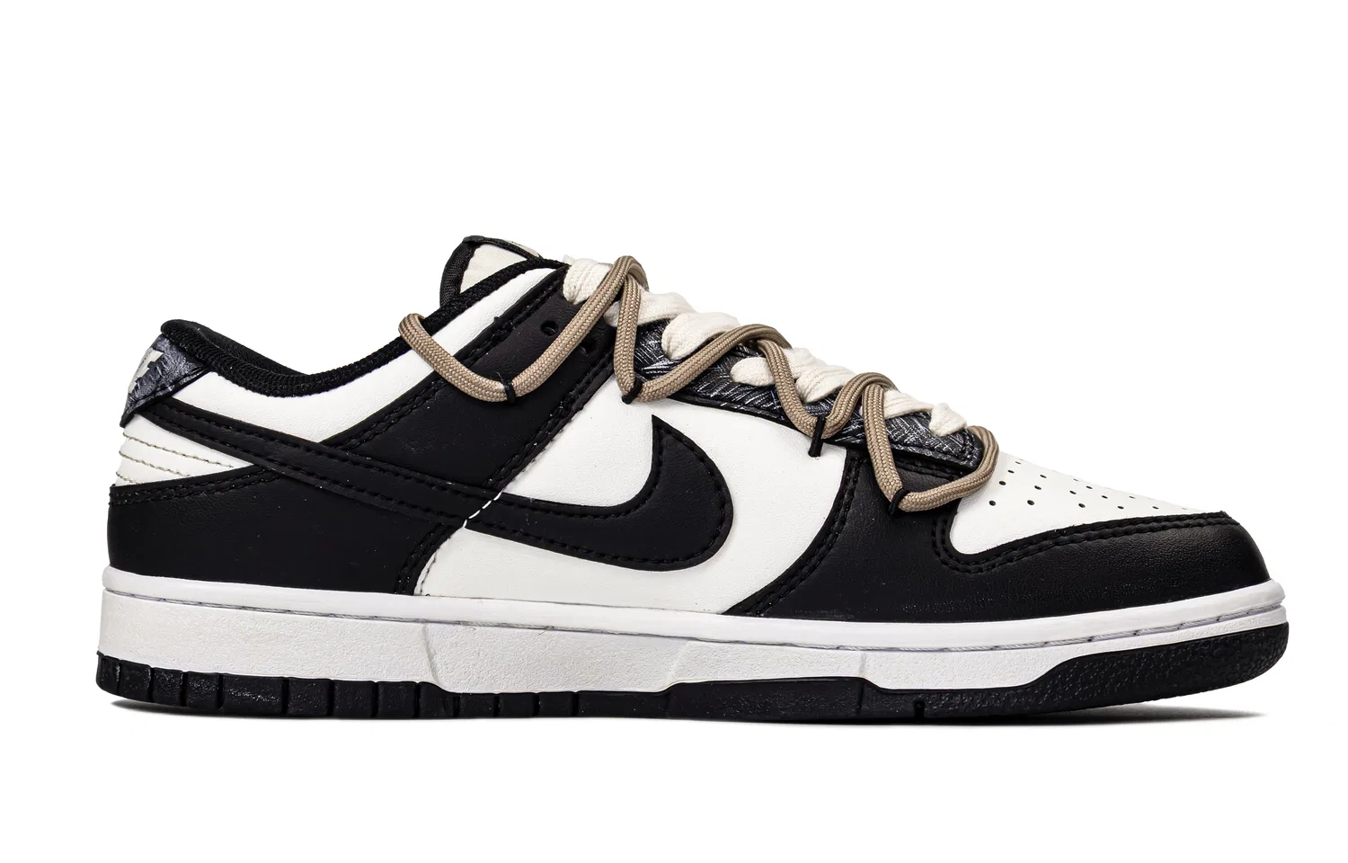 Кроссовки Dunk Decay Moon Shadow MONE Manufacturing из кожи с легкой амортизацией, низкий силуэт Nike, Black White — фото 3