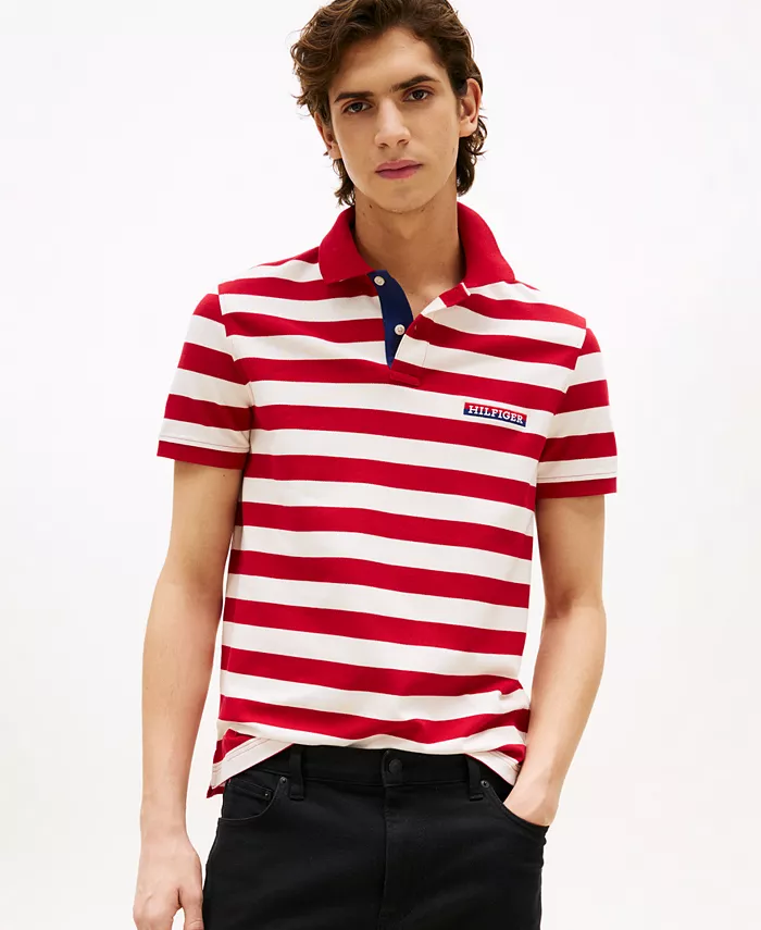 

Мужская поло с полосками Regular Fit Tommy Hilfiger, красный