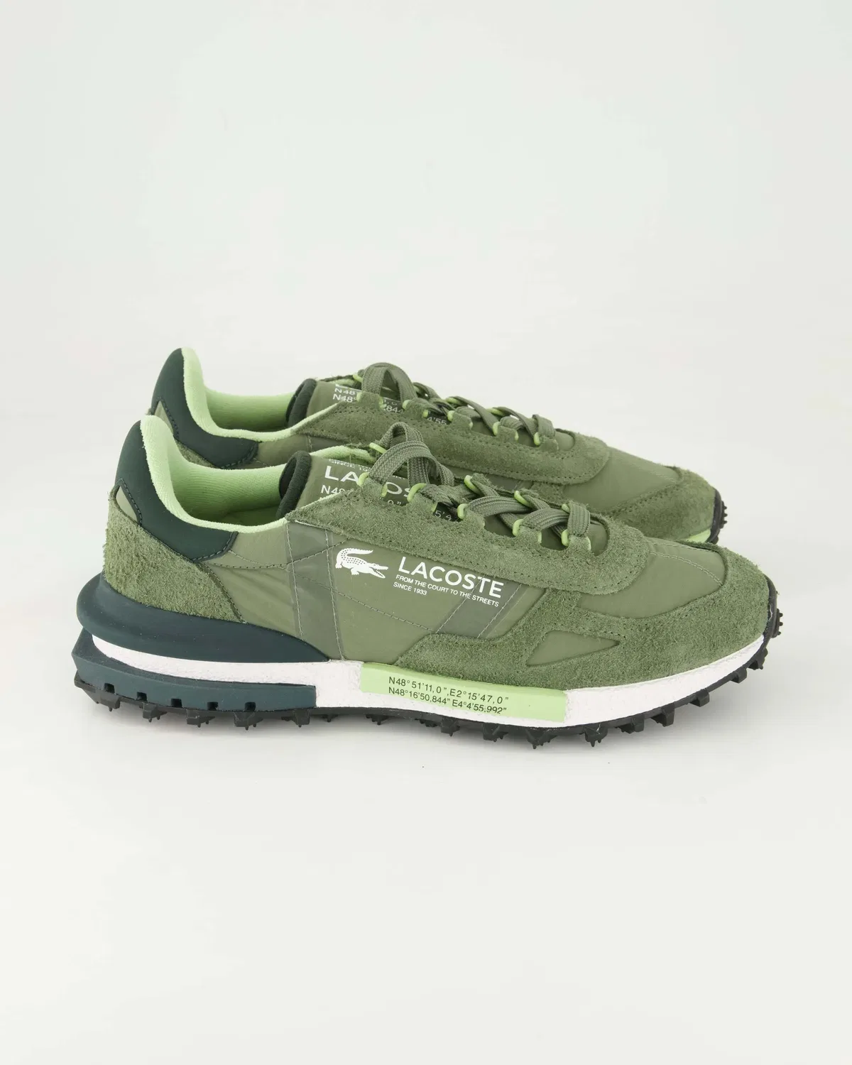 Кроссовки низкие из замши и текстиля Lacoste, зеленый — фото 2