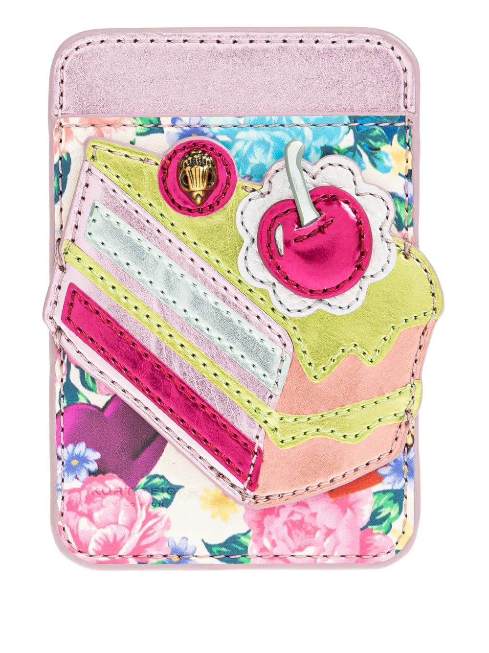 

Картхолдер с цветочной аппликацией Kurt Geiger London, розовый