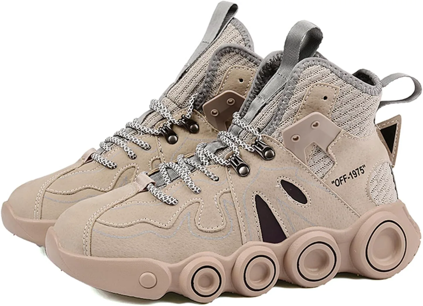 

Кроссовки GSIGUL для мужчин, модные высокие кеды, мужские беговые кроссовки, спортивная и повседневная обувь для тренировок и прогулок, бежевый