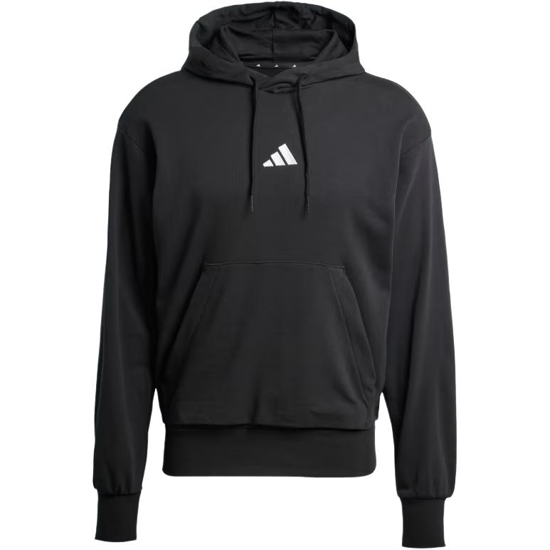 Французский махровый худи Essentials Feelcozy Adidas, черно-белый — фото 2