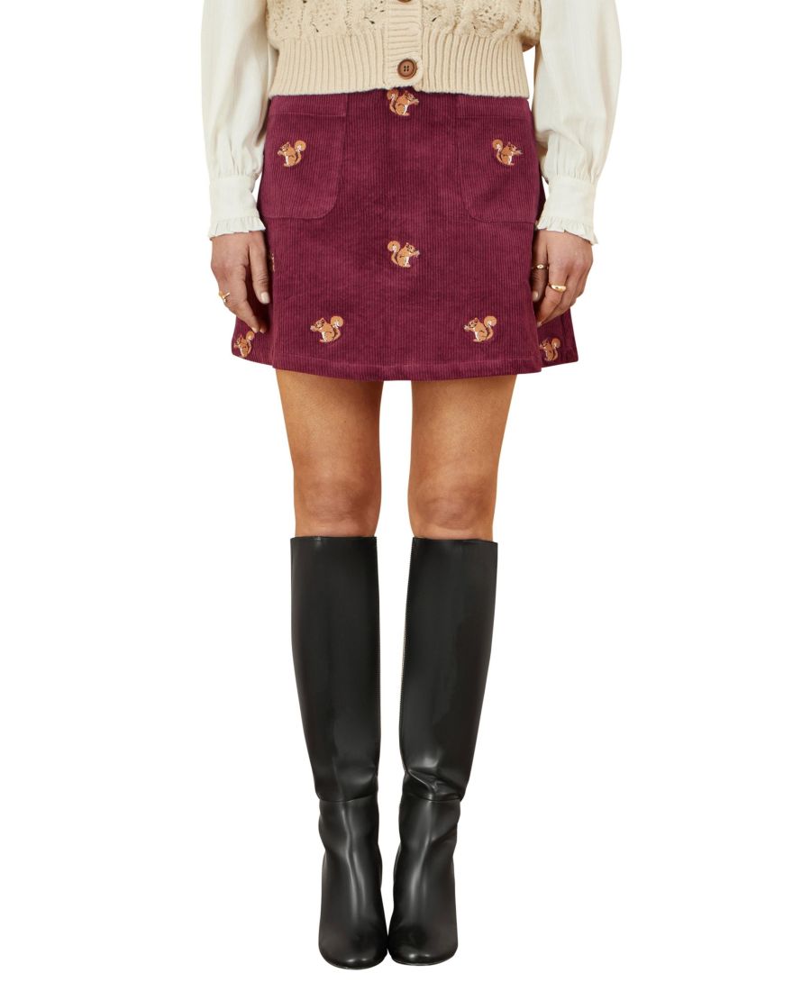 

Женская вельветовая мини-юбка "Маргаритка" Yumi, Burgundy