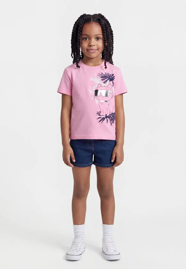 Футболка с принтом Karl Lagerfeld Kids, Pink