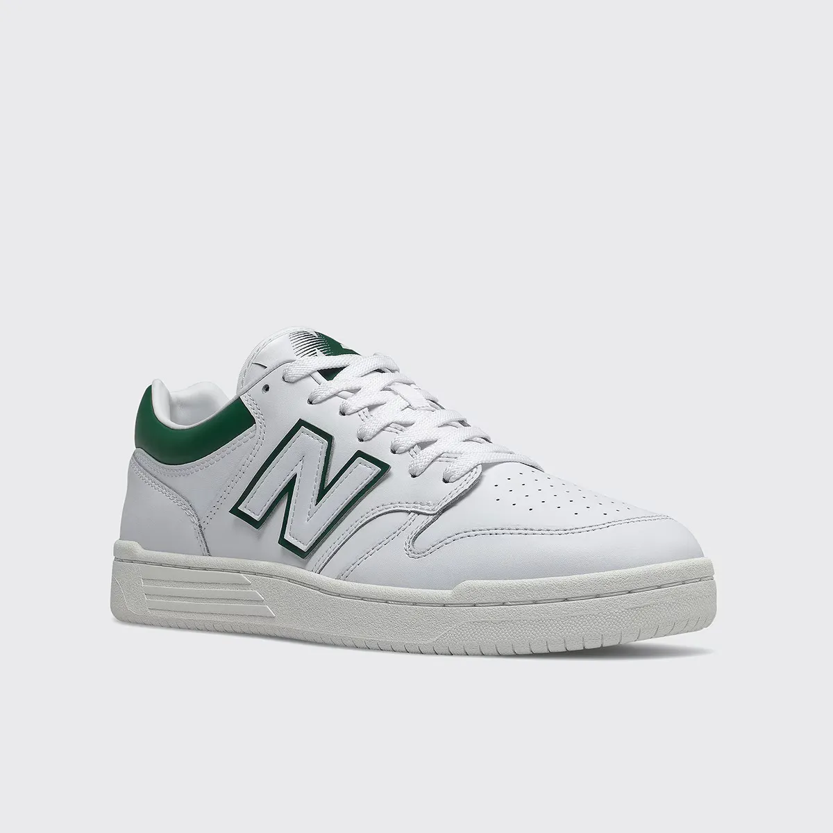 Мужские повседневные кроссовки New Balance 480, белый/зеленый — фото 2