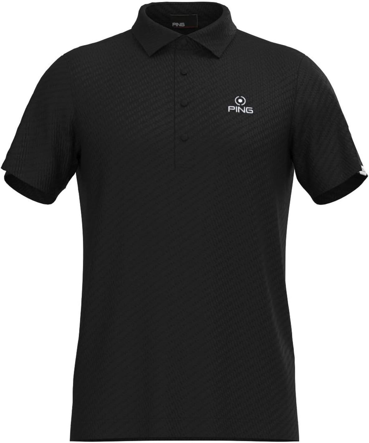 

Мужская поло-рубашка с коротким рукавом Pin Apparel 621-4260805 (жаккардовый узор «ромб») / для гольфа, 010черная Ping