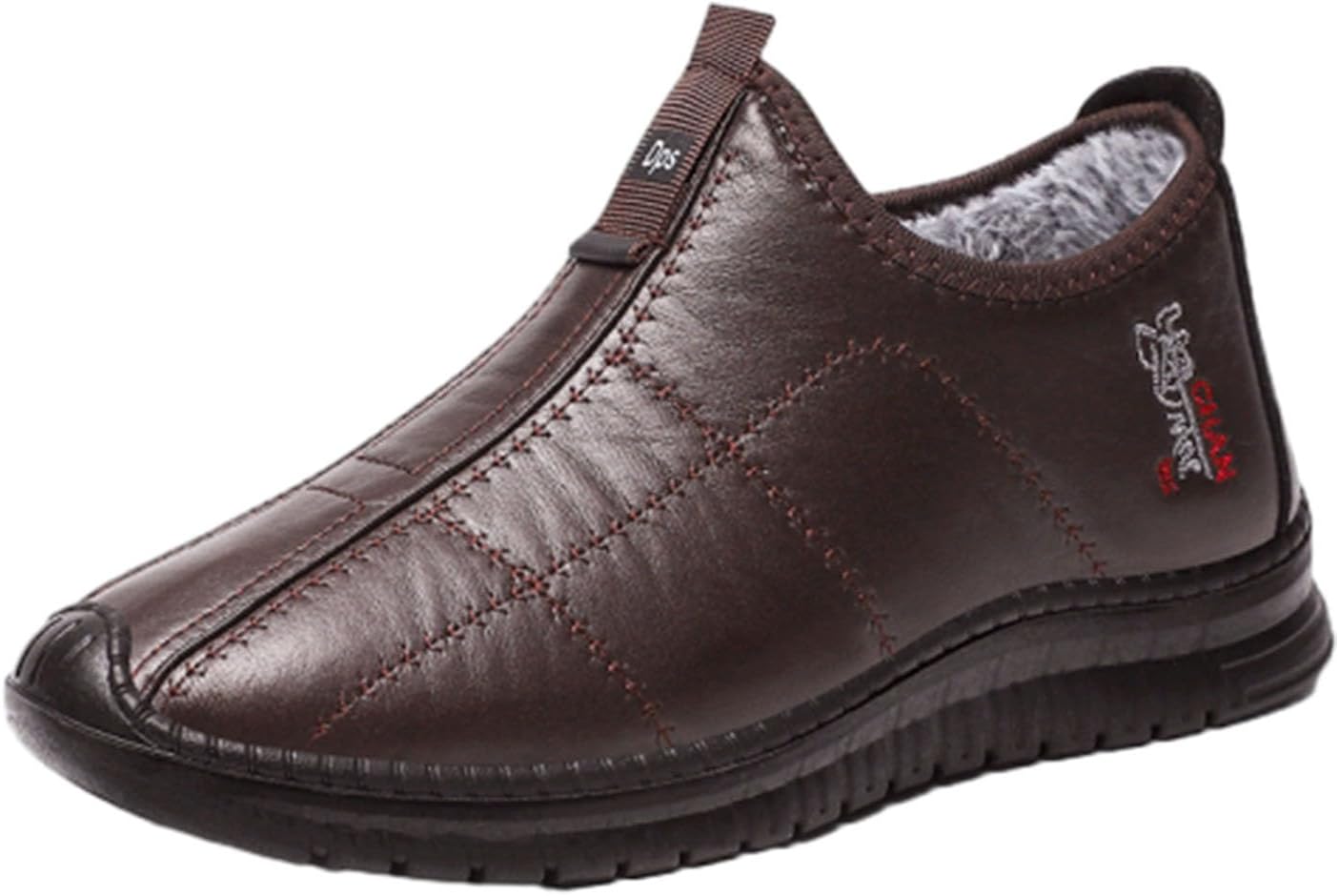 

Мужские зимние снежные ботинки, противоскользящие с густым мехом, теплые и комфортные, для прогулок, слипоны, водонепроницаемые, для улицы Zplmide, Coffee