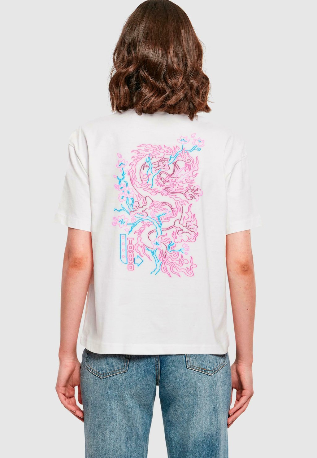 

Футболка с принтом TOKYO DRAGON NEON Mister Tee, цвет white