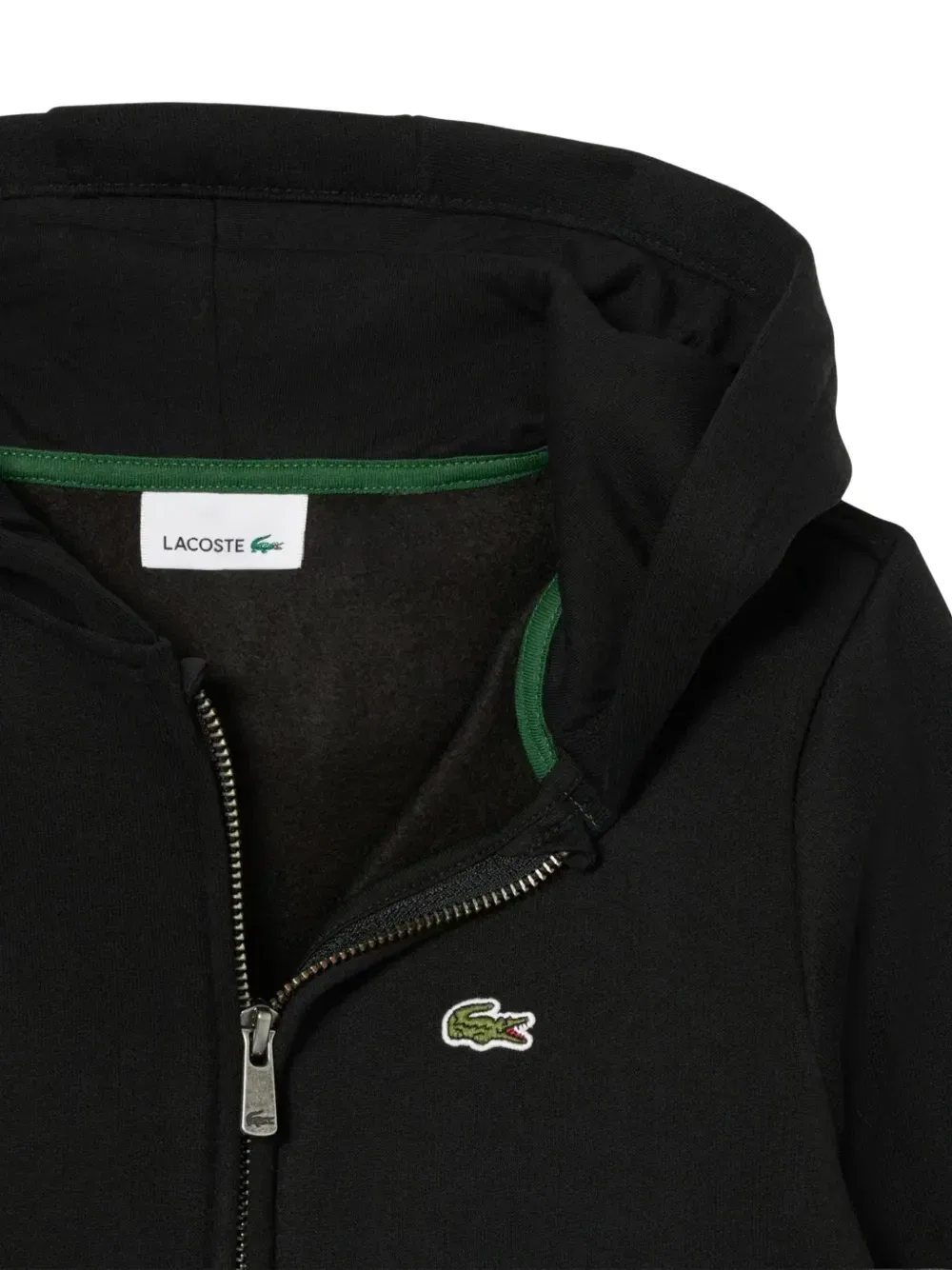 Худи на молнии с логотипом Lacoste Kids, черный — фото 3