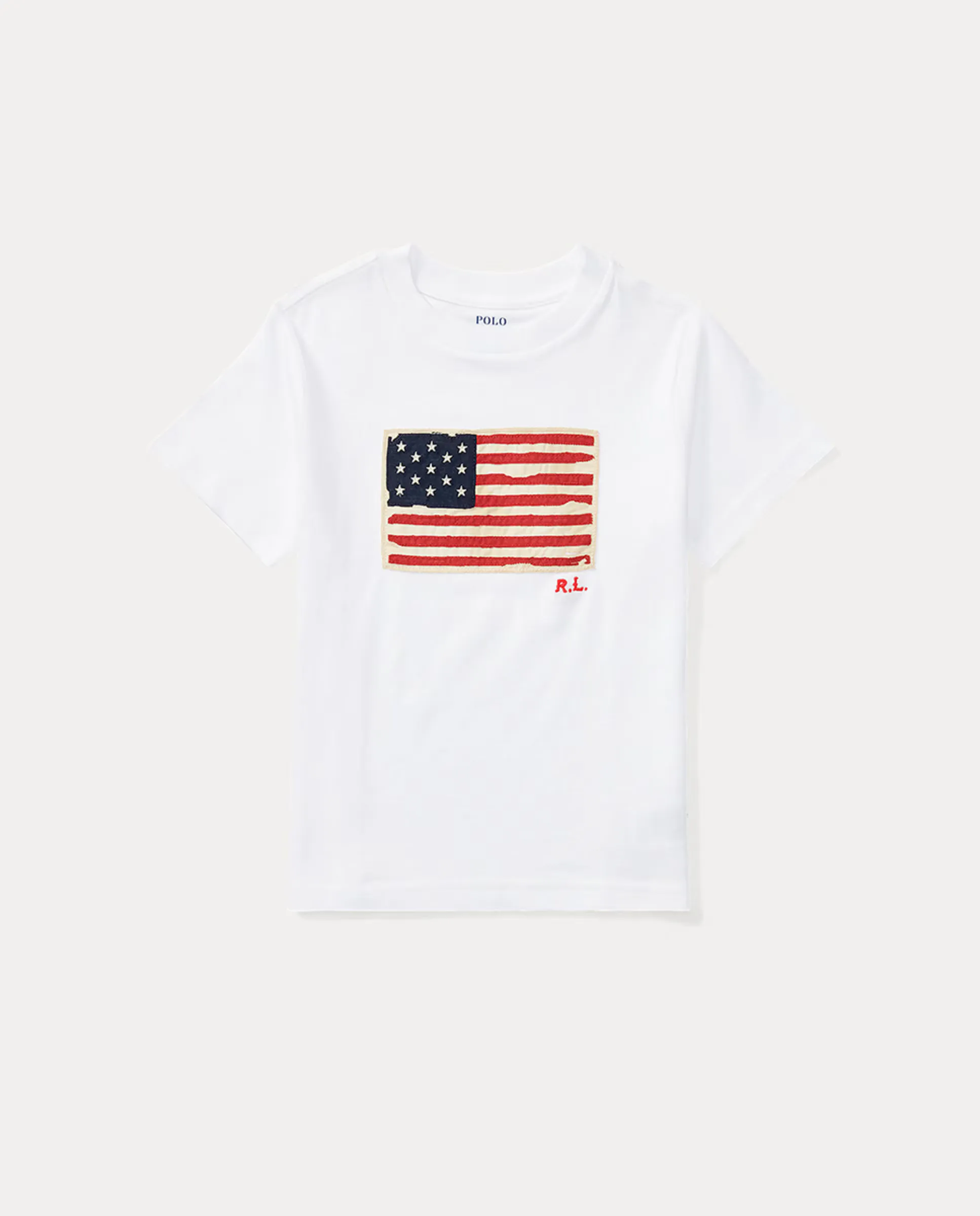 

Унисекс хлопковая футболка с флагом Polo Ralph Lauren, белый