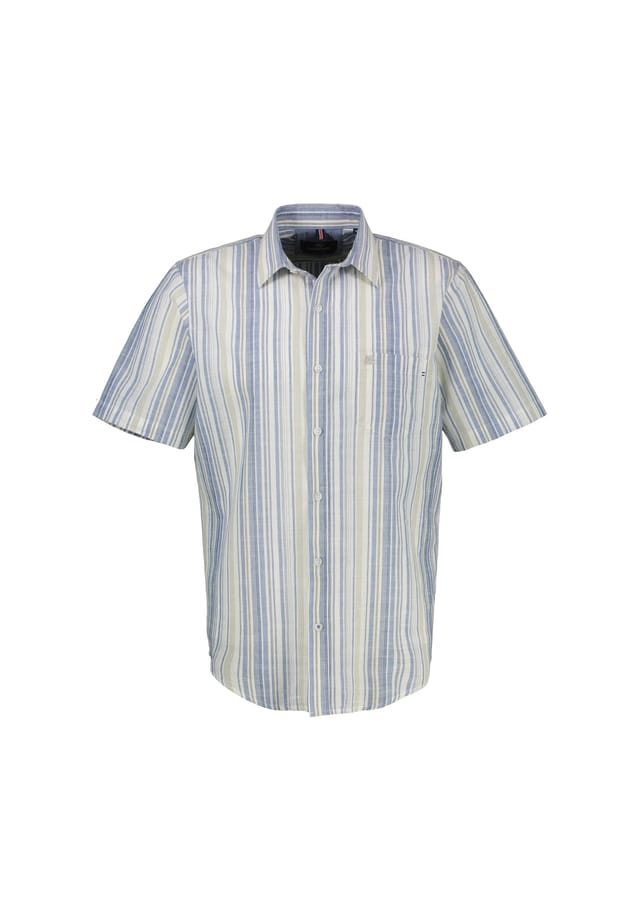 

Повседневная рубашка стандартного кроя с коротким рукавом и воротником-стойкой Lerros, синий