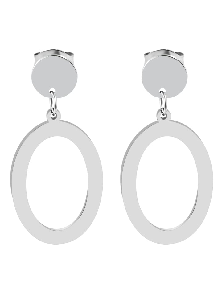 

Adeliás Женские серьги - Серьги-гвоздики из нержавеющей стали серебристого цвета