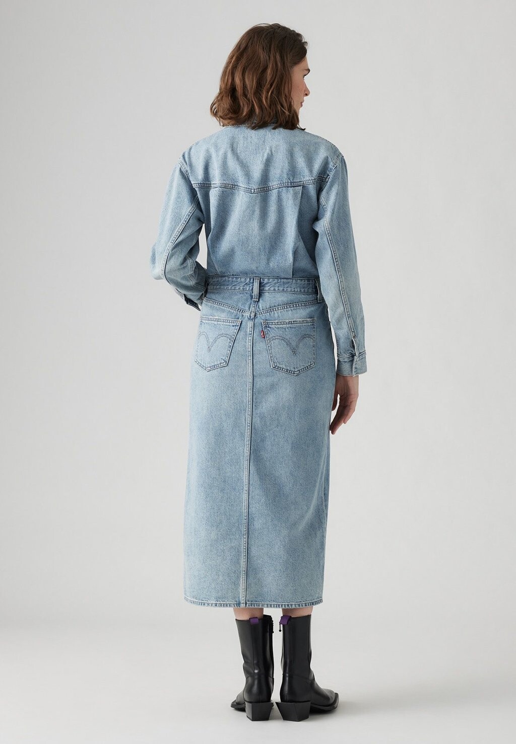Джинсовое платье WESTERN MIDI DRESS Levi's, светло-голубой деним — фото 2