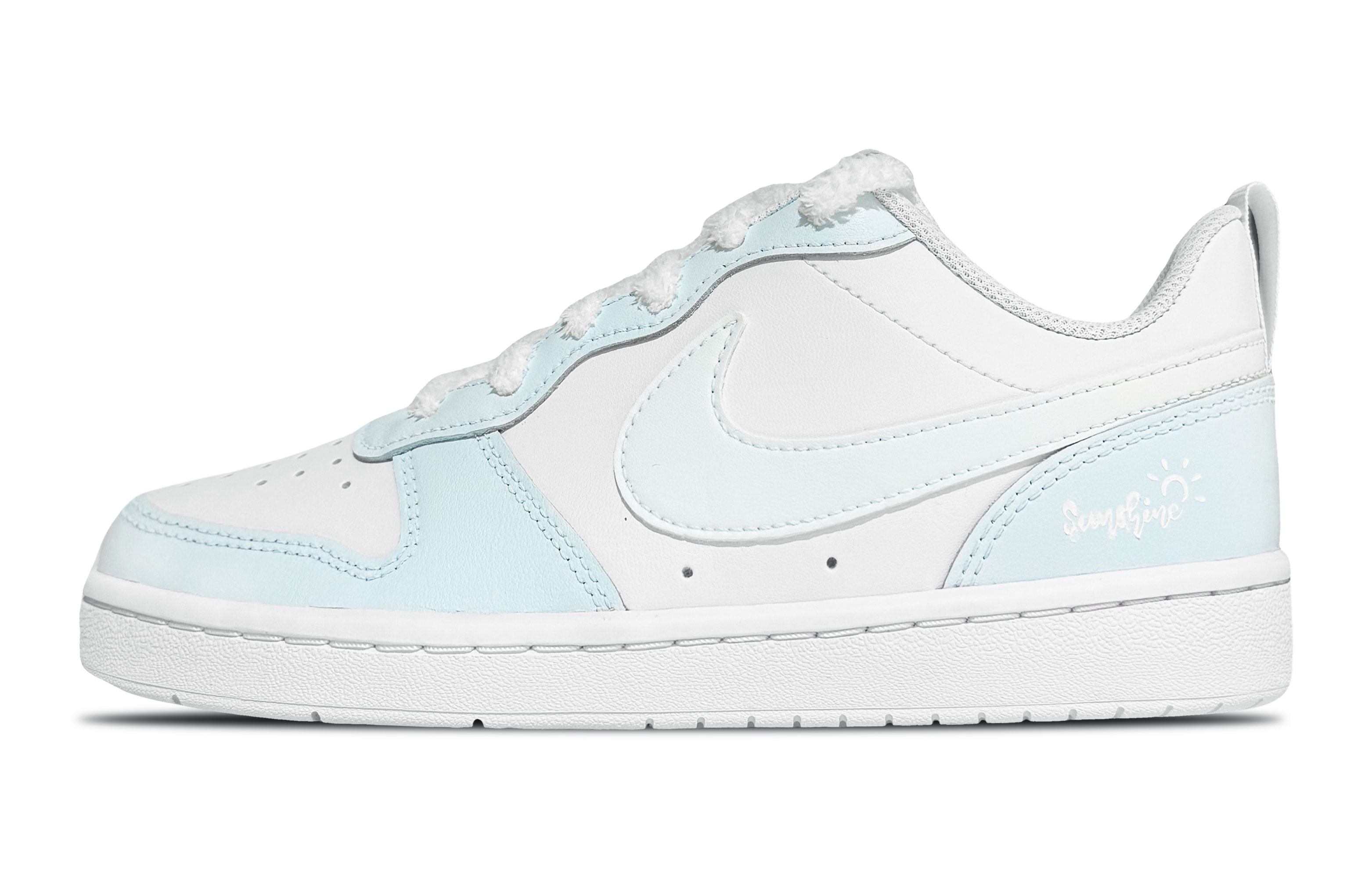 

Court Borough 2 устойчивые к истиранию лоу-топ детские скейтбординг кроссовки Nike, небесно-голубой