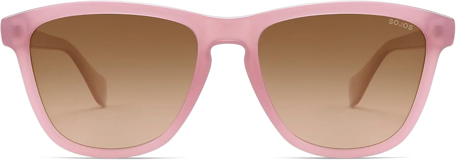 

Солнцезащитные очки SOJOS Ocean Collection Retro с поляризацией, большие прямоугольные, для женщин и мужчин, из переработанного пластика, Baleen, Pink/Pink