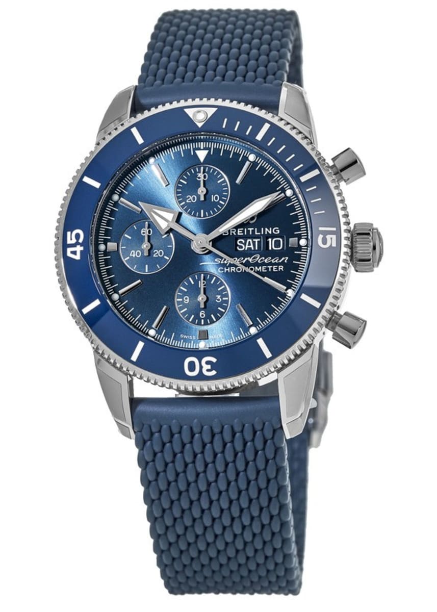 

Мужские часы Breitling Superocean Heritage Chronograph 44 с синим керамическим каучуковым ремешком A13313161C1S1