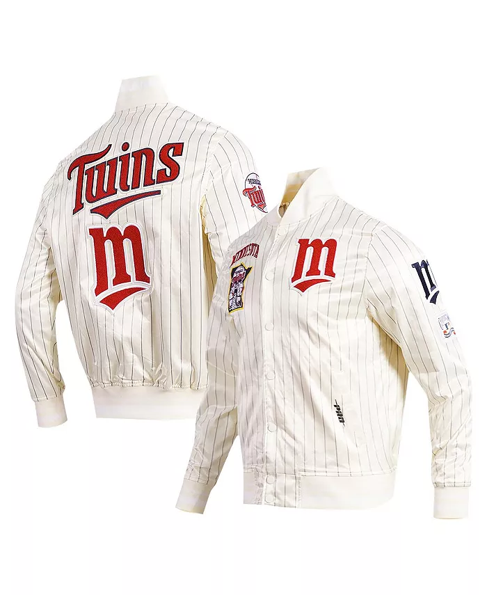 

Мужская кремовая куртка Minnesota Twins Cooperstown Collection в ретро-стиле с полосками, на пуговицах, из сатина Pro Standard