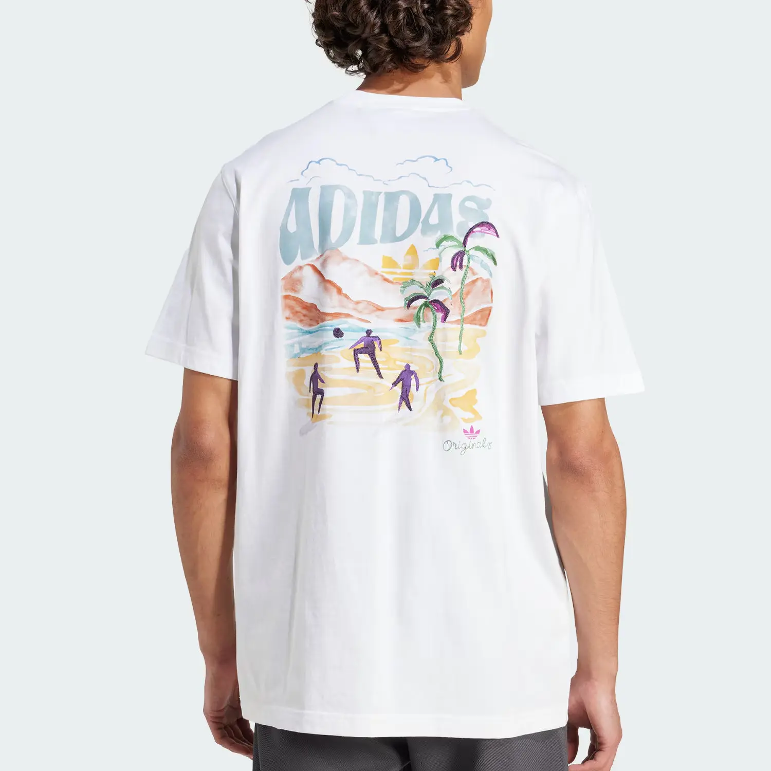 Футболка с принтом в курортном стиле Adidas Originals, белый — фото 3