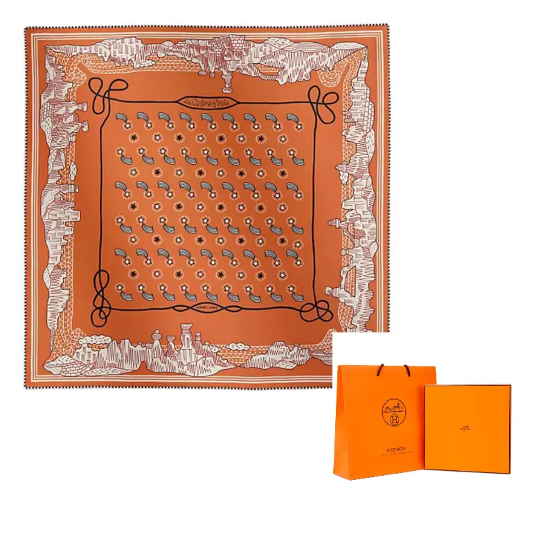 

HERMES Шёлковый шёлковый платок, Orange