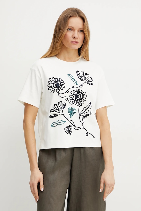 

Хлопковая футболка Weekend Max Mara, белый
