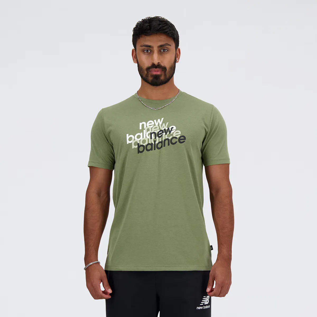 

Мужская футболка с принтом New Balance Heathertech, цвет Verde Oliva