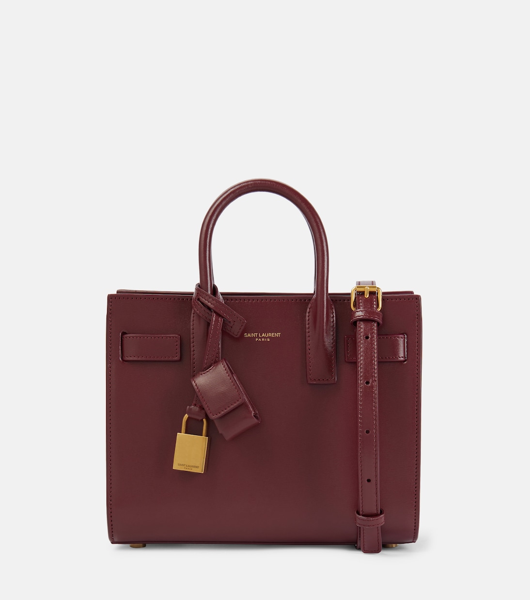 

Сумка Sac De Jour Nano из кожи Saint Laurent, Rouge Merlot