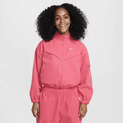 

Куртка Nike Sportswear Girls' Oversized Lightweight Jacket, цвет Aster Pink/White