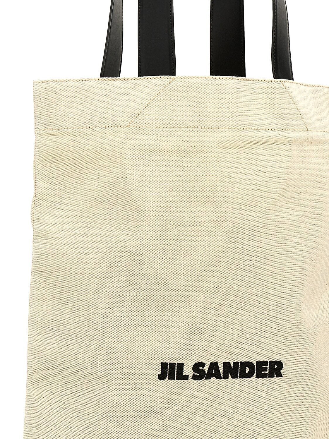 Большая сумка-шоппер "Flat Shopper" JIL SANDER, белый/черный — фото 3