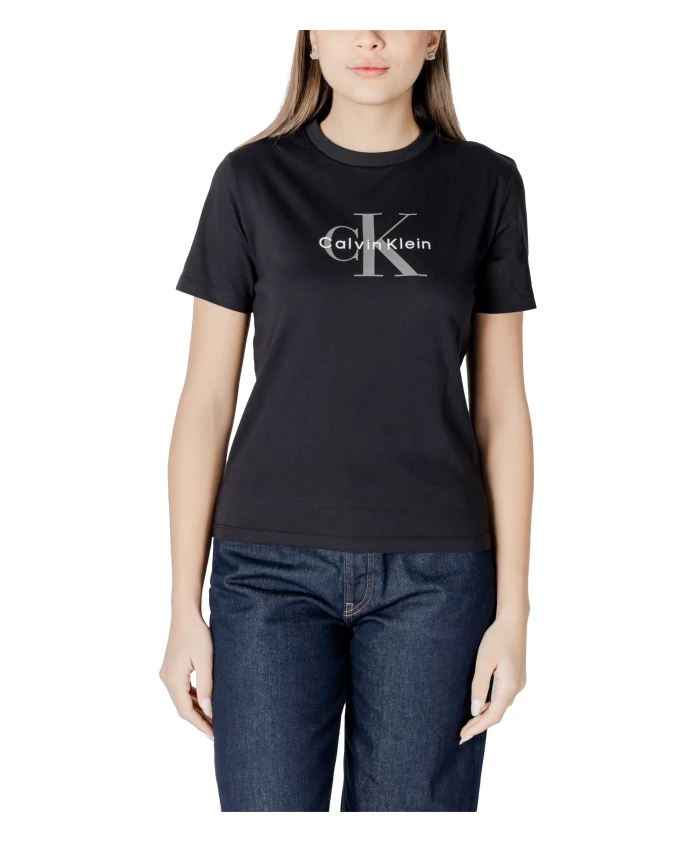 

Черная футболка с круглым вырезом и принтом Calvin Klein Jeans, черный