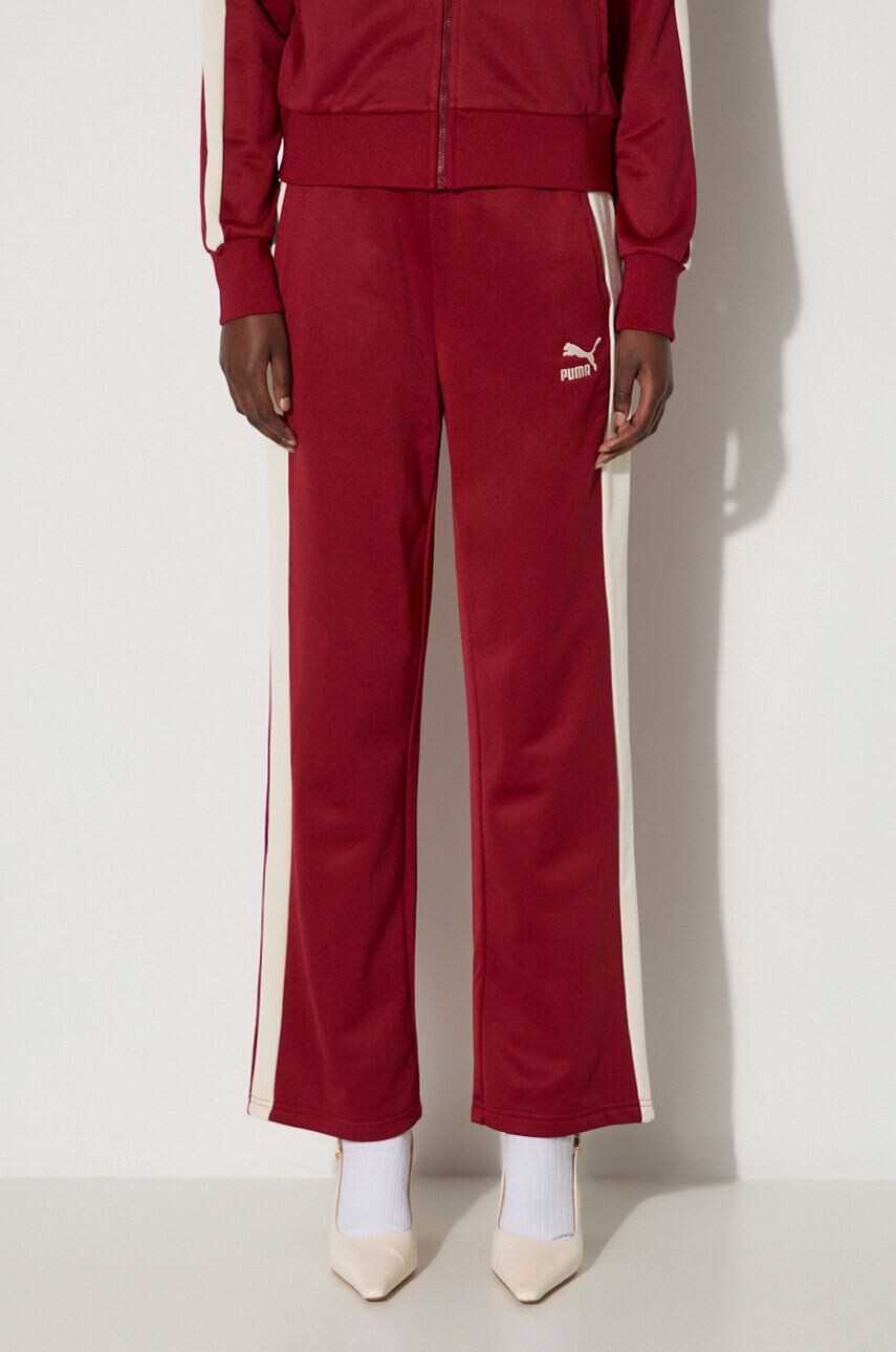 

Спортивные брюки Iconic T7 Straight Leg Track Pants Puma, гранатовый