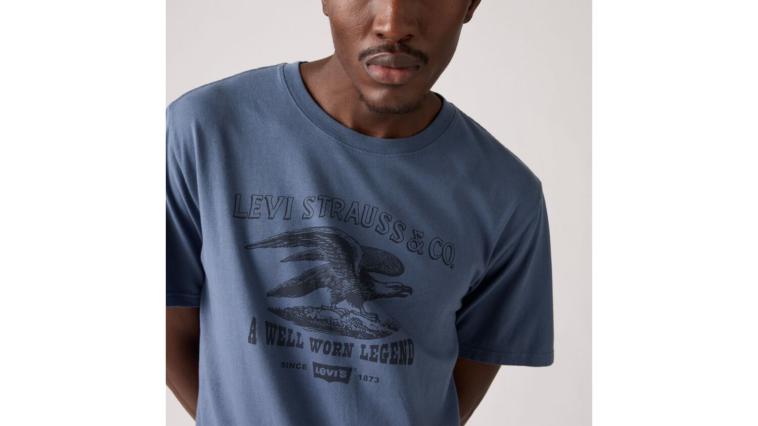 Футболка свободного кроя с короткими рукавами и принтом Levi's, Healdry Vintage Indigo - Blue — фото 4