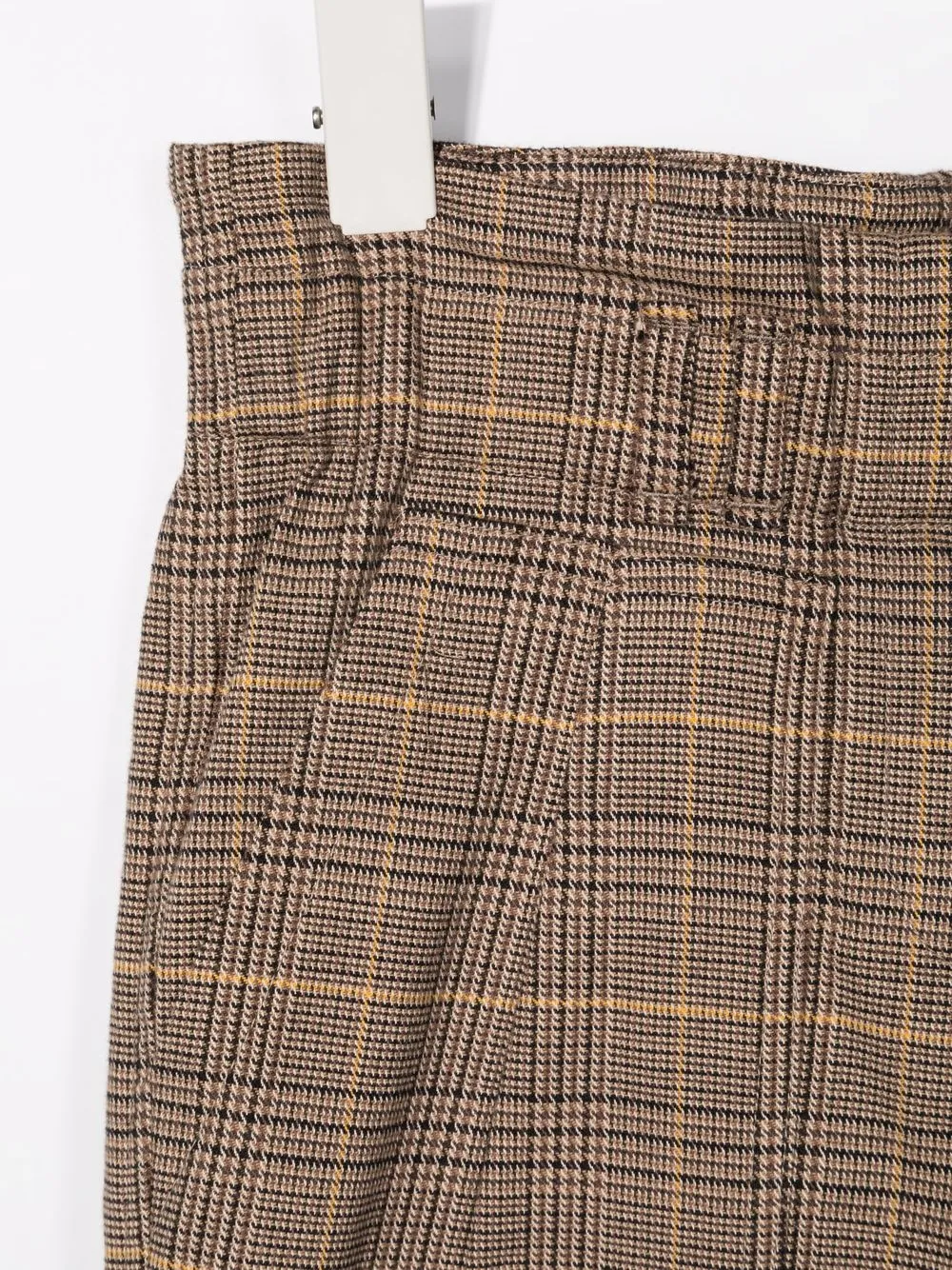 Прямые брюки в клетку Brunello Cucinelli Kids, коричневый — фото 3