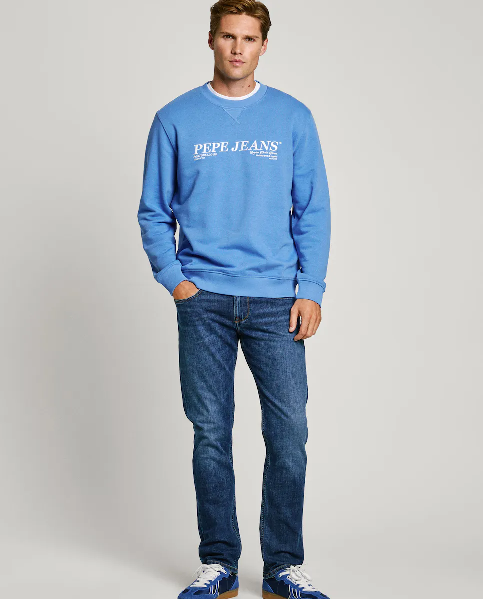 

Джинсы мужские Cash прямого кроя с эффектом потертости Pepe Jeans, синий