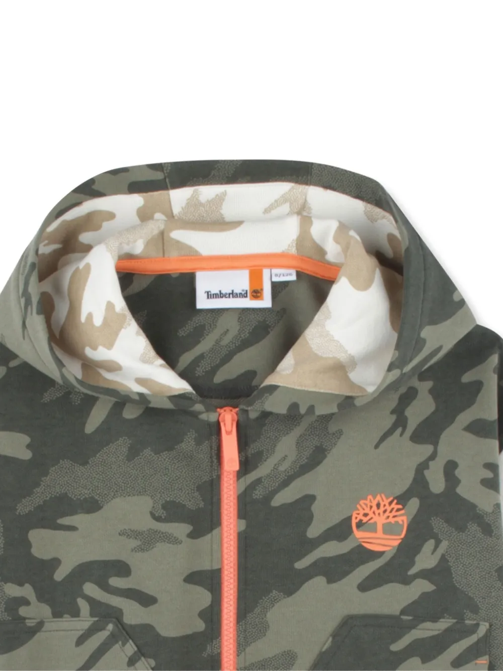 Худи с камуфляжным принтом Timberland Kids, зеленый — фото 3
