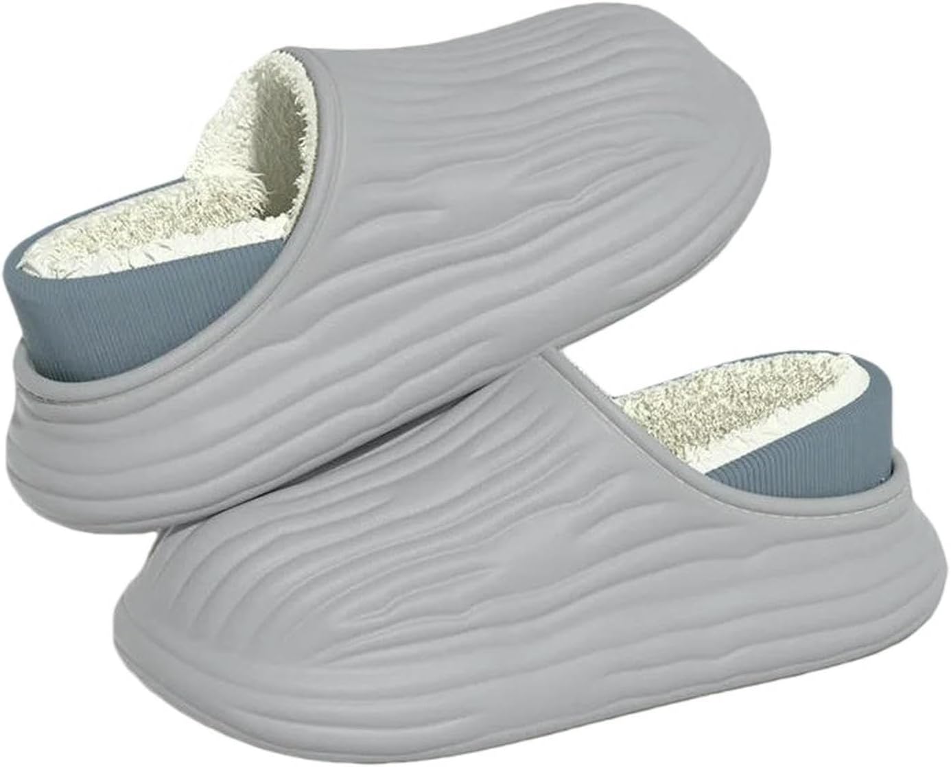 

Домашние тапочки для женщин, зимние, теплые, из хлопка, мягкие, с противоскользящей подошвой, для мужчин и женщин Uebherv, серый