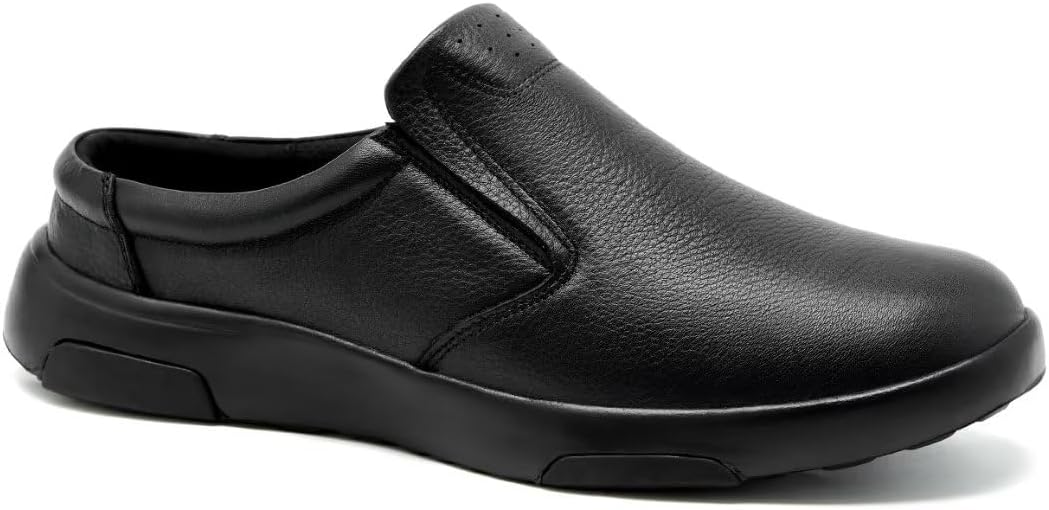 

Мужские ортопедические кожаные туфли OrthoComfoot: удобные лоферы при плантарном фасциите с поддержкой свода стопы для плоскостопия, повседневные деловые ортопедические слипоны для снятия боли в стопах и пятках, черный