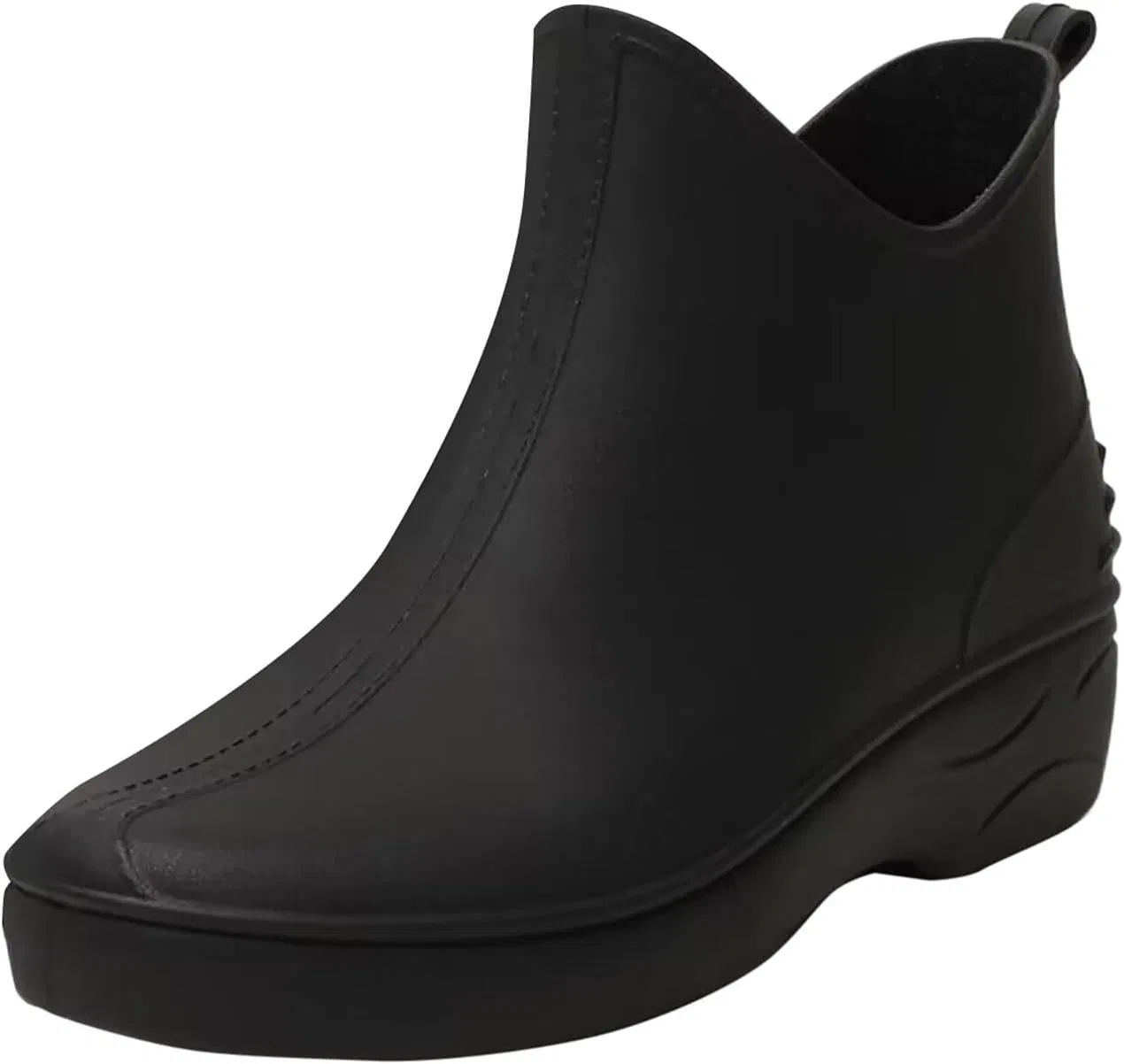 Мужские полувысокие водонепроницаемые летние ботинки Wellies, дышащие, нескользящие, для походов, легкие резиновые сапоги унисекс, галоши, удобные сапоги для верховой езды Sfwqoifou, Black — фото 2