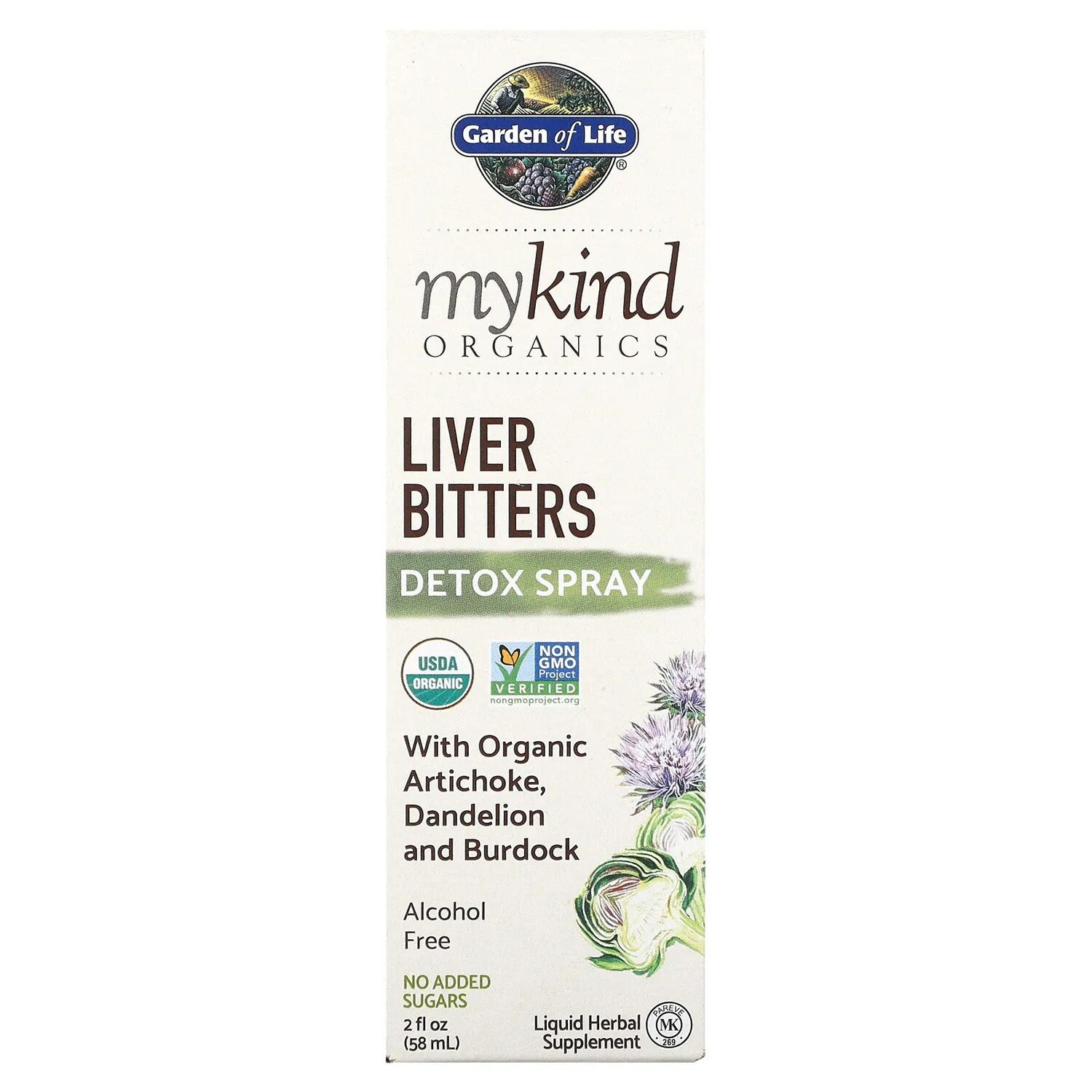 

Garden of Life MyKind Organics Спрей для детоксикации печени на основе горьких растений 2 ж. унц.(58 мл)