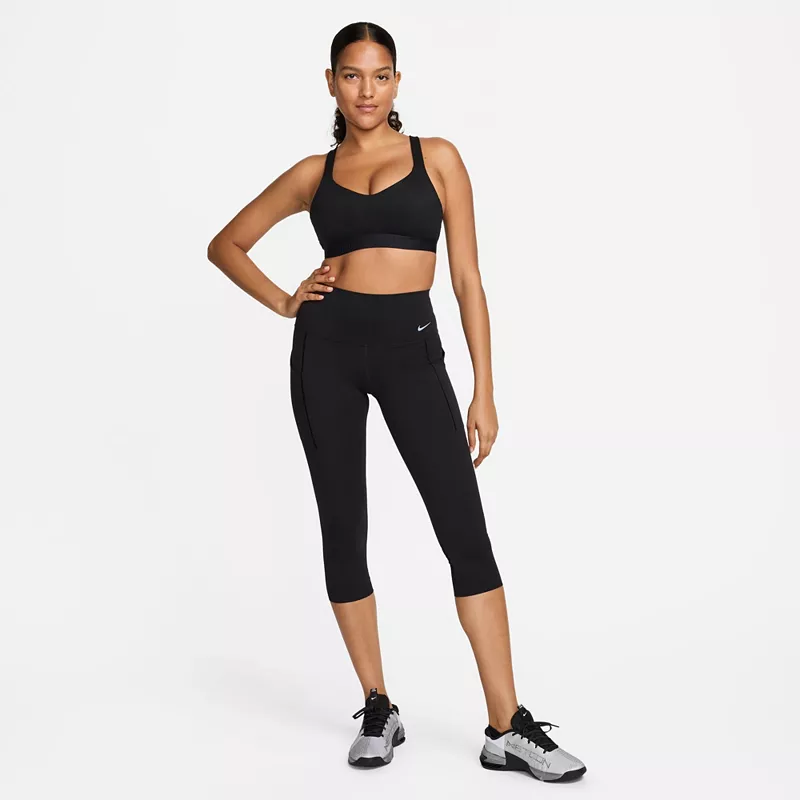 Женский регулируемый спортивный бюстгальтер с мягкой подкладкой Indy High Support Nike, черный — фото 2