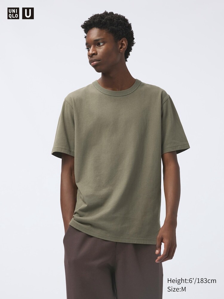 

Футболка с круглым вырезом Uniqlo, цвет 57 зеленый