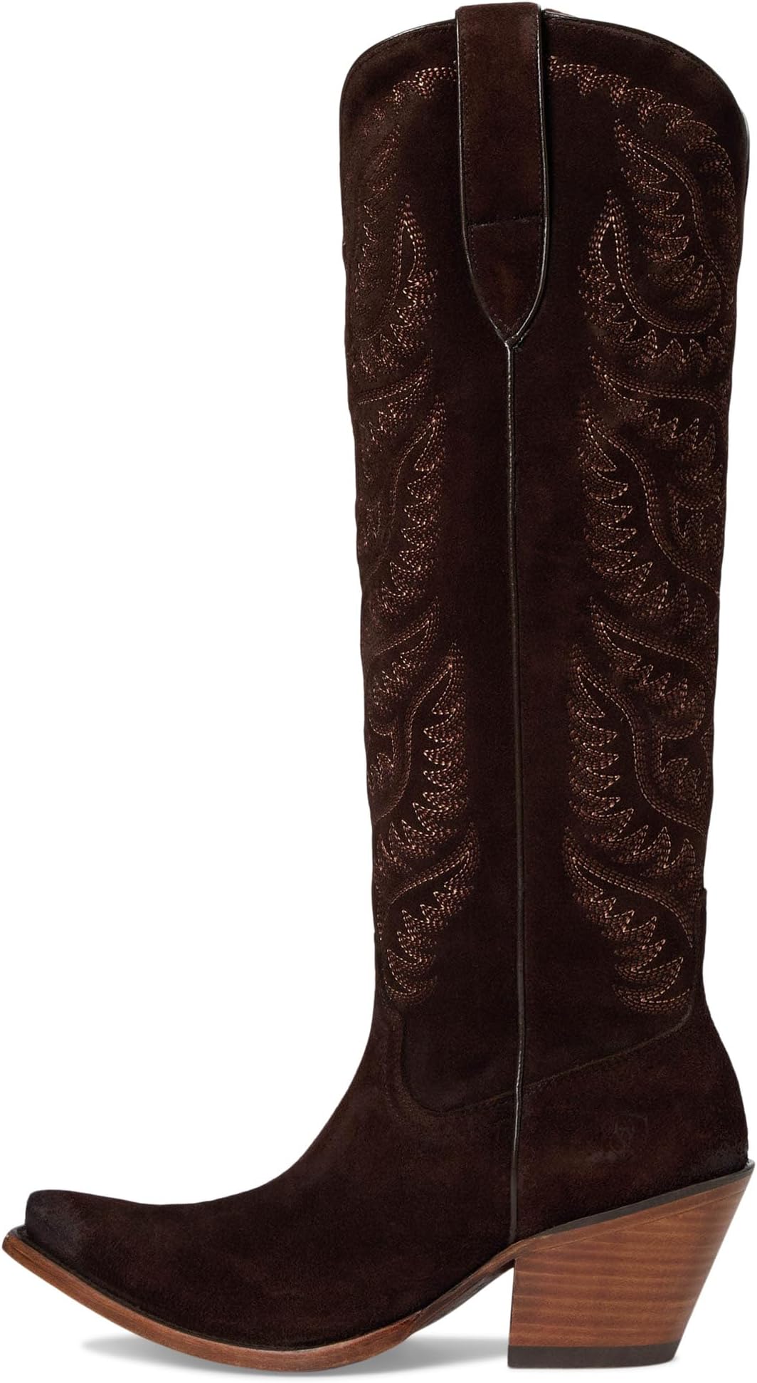 Женские ковбойские сапоги Ariat Laramie замшевые с вышивкой, шоколадный — фото 4