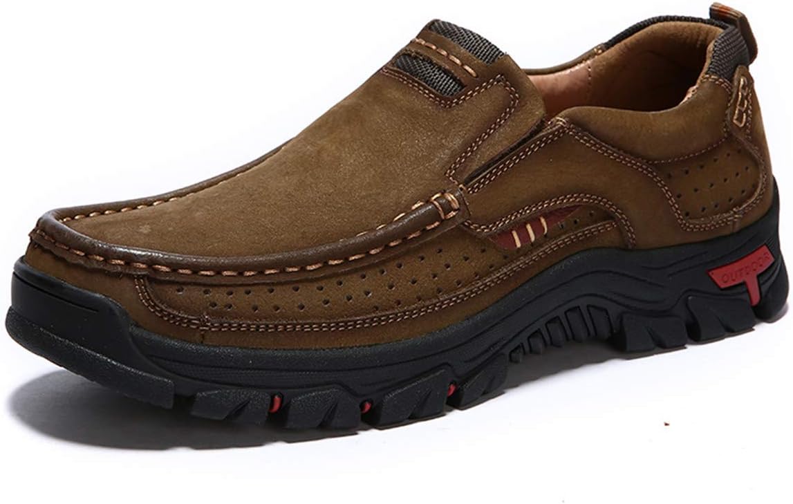 

Мужские слипоны CHICLOVEY для походов, кожаные повседневные кроссовки для прогулок на открытом воздухе, хаки