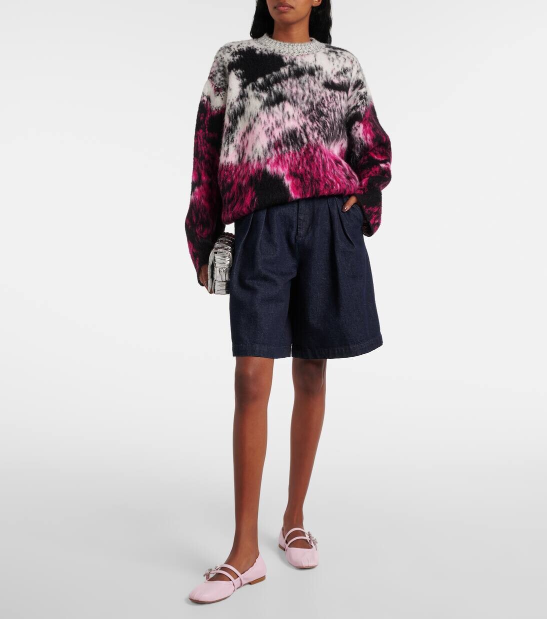 Туфли Мэри Джейн из кожи, украшенные кристаллами Roger Vivier, цвет teen pink — фото 2