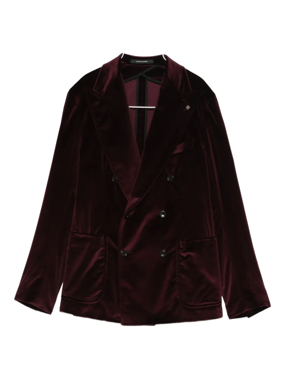 

Бархатный двубортный пиджак Tagliatore, фиолетовый