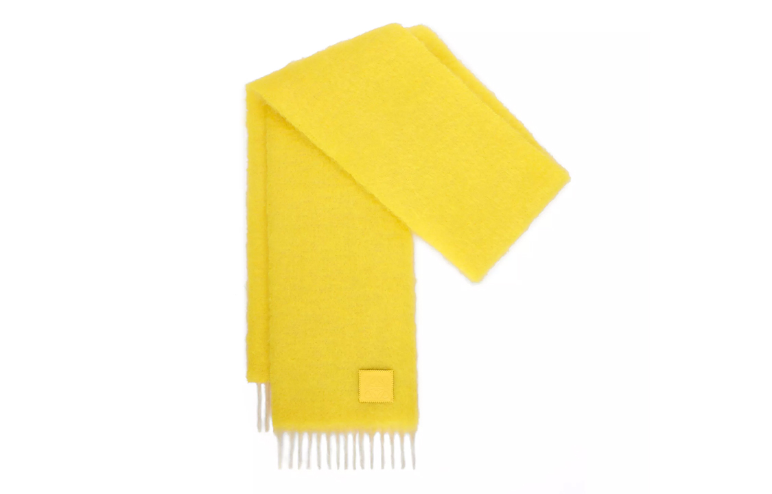 

Шарф с нашивкой и бахромой Loewe, желтый