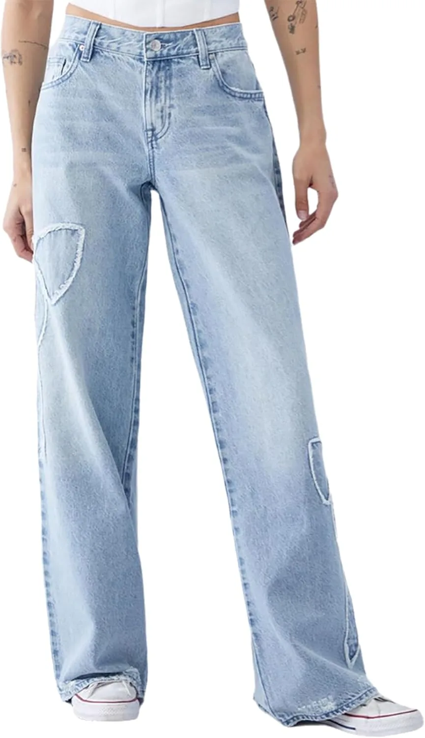 

Женские джинсы Y2K с прямыми штанинами и бантом YADMISU