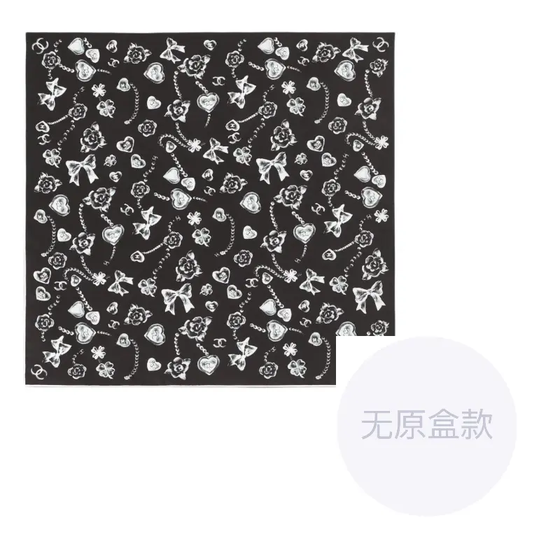 

CHANEL Шёлковый шарф унисекс чёрный, Black