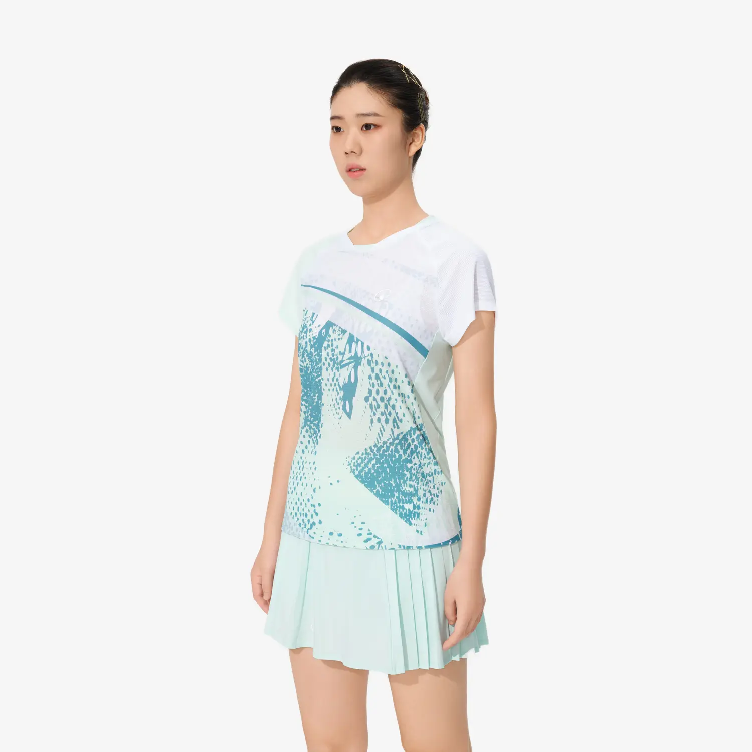 

Женская футболка для бадминтона Kuikma Tournament Series нефритово-зелёная