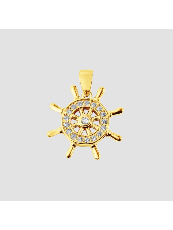 

Adeliás Женский кулон из серебра 925 пробы с фианитами в золотой оправе