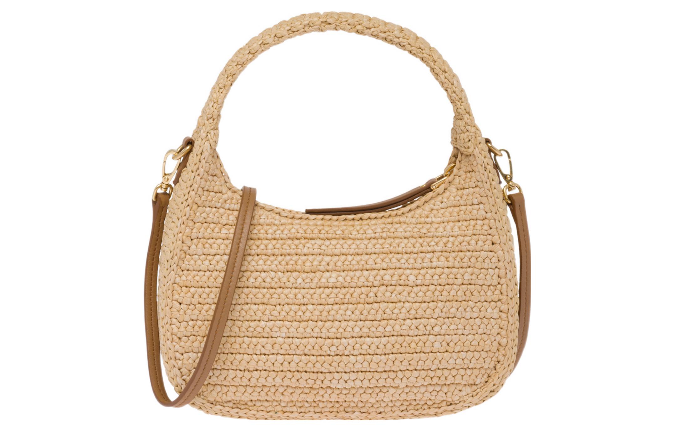 Футболка Wander Series Threading Needle Woven Fabric Hobo, Плечевая Сумка, Женская Классическая Бежевая MIU MIU — фото 3